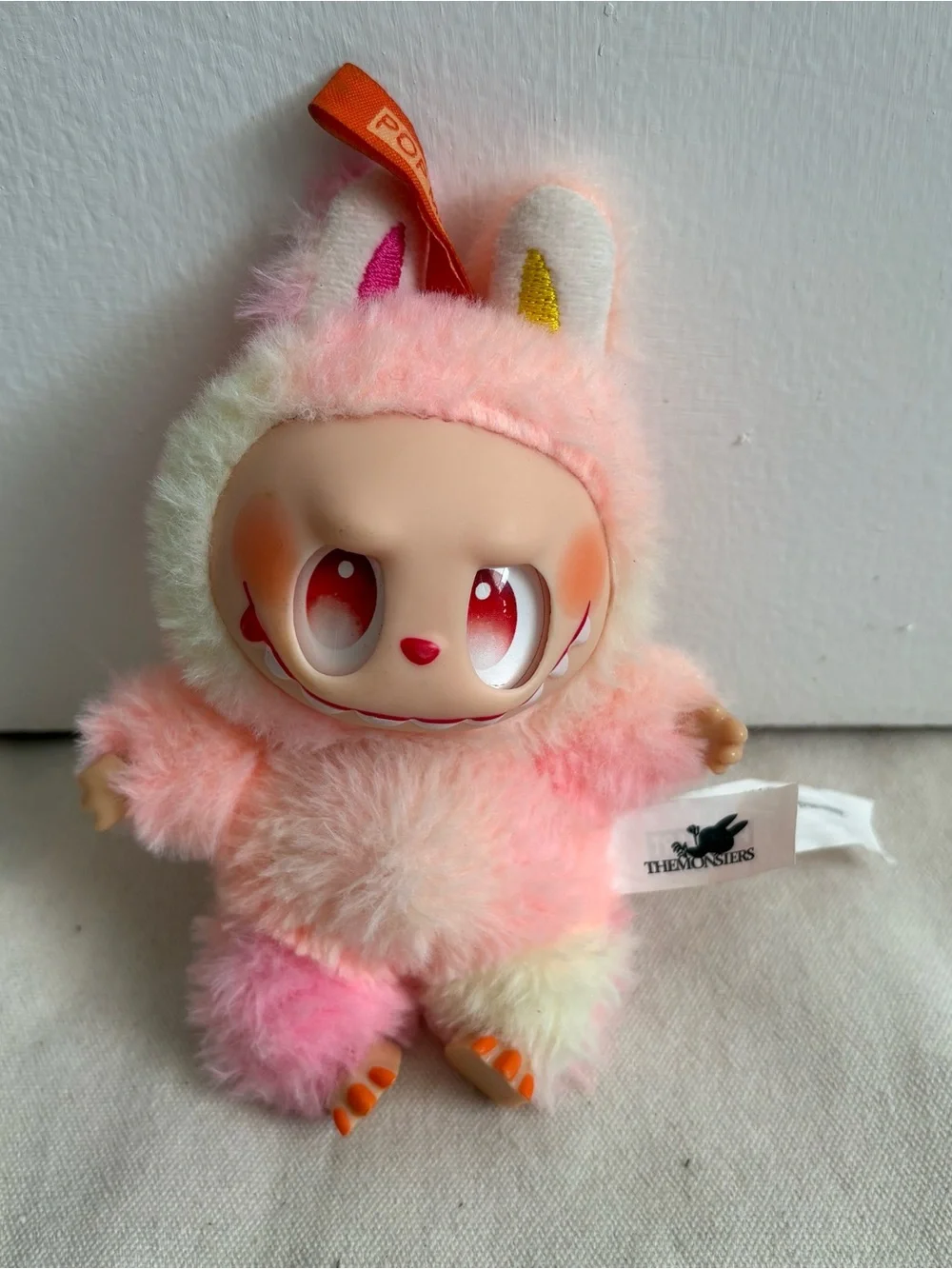POP MART Labubu The Monsters Pink & White Bunny Plush Stuffed Toy Small 2024